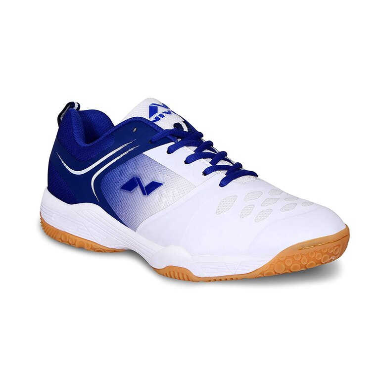 NIVIA HYCOURT Badminton Shoes For Men (9, White Blue
